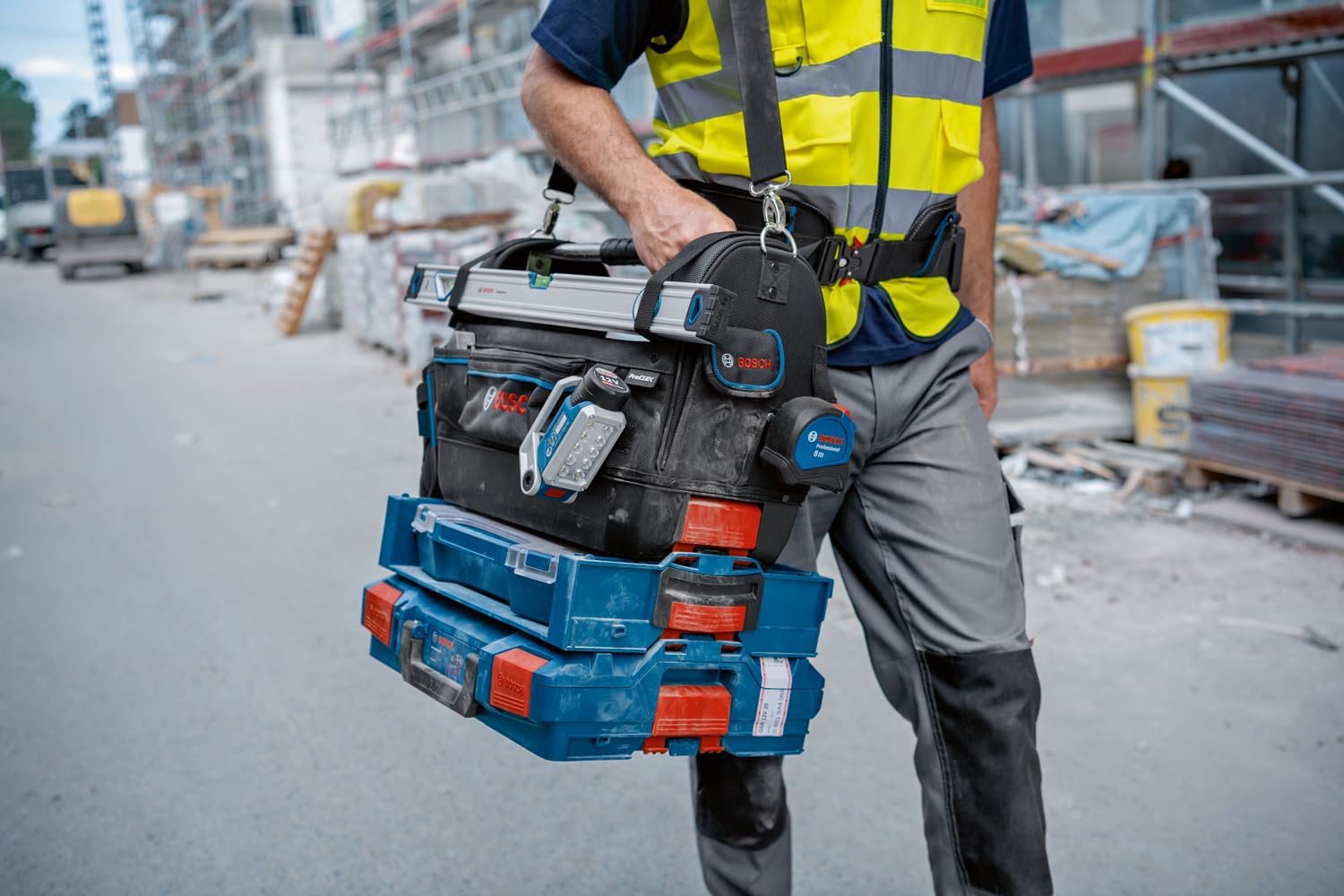 Bosch Blue Zubehör 1600A02H5B GWT 20 Werkzeugtasche und Handwerkzeugset Professional