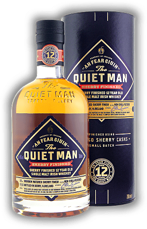 Quiet Man Single Malt 12 Years Sherry Cask Finish Quiet Man Single Malt 12 Years Sherry Cask Finish Small Batch Edition - komplex, fruchtig, cremig und vielschichtig. Alter 12 J. - 0,7	 Liter - Vol 46%