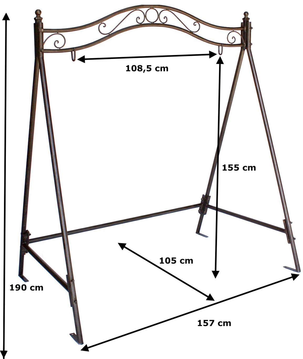 DanDiBo Hollywoodschaukel Gestell für Schaukel 082505 Hollywoodschaukel aus Eisen Schaukelgestell Metall
