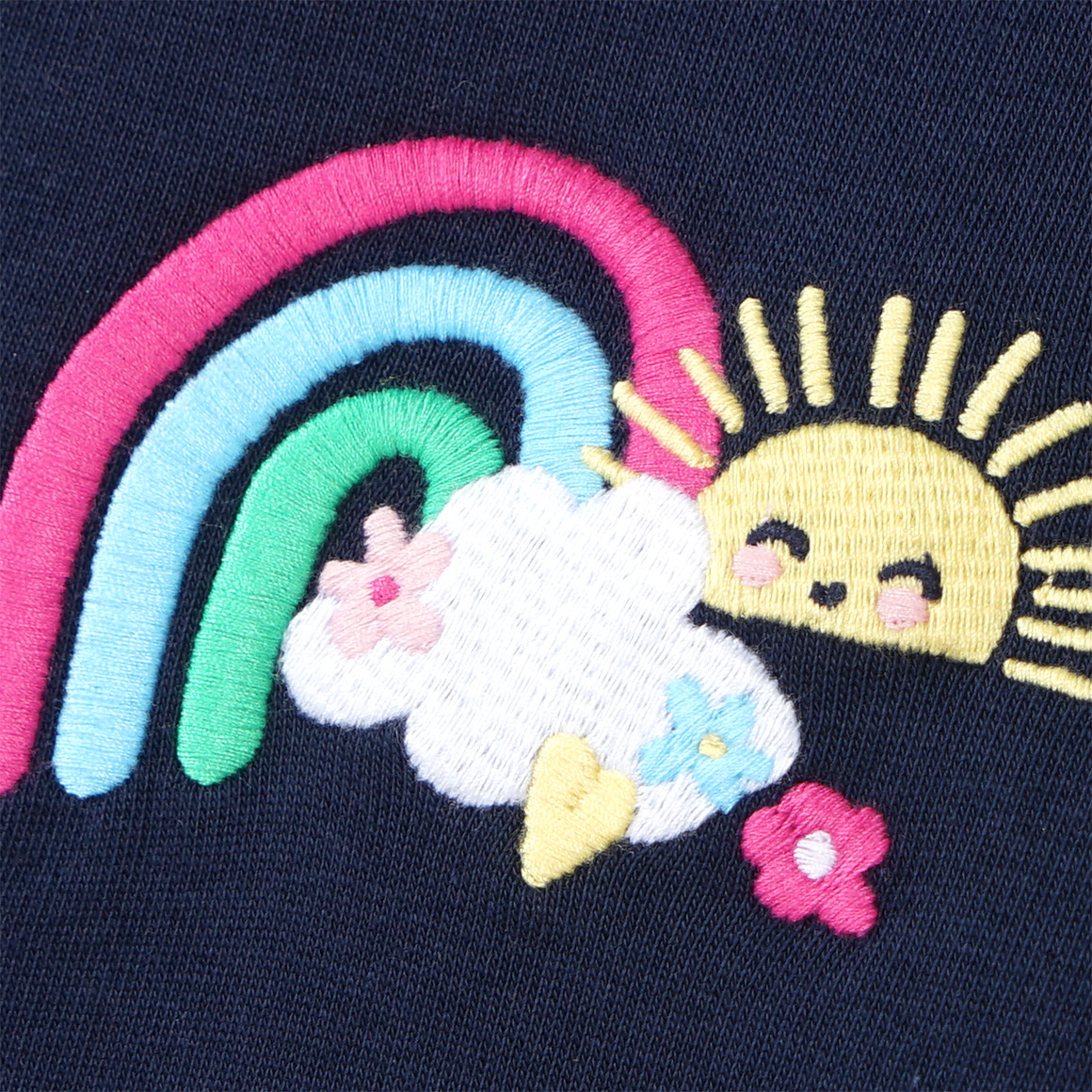 Mädchen Sweatkleid mit Regenbogen-Stickerei