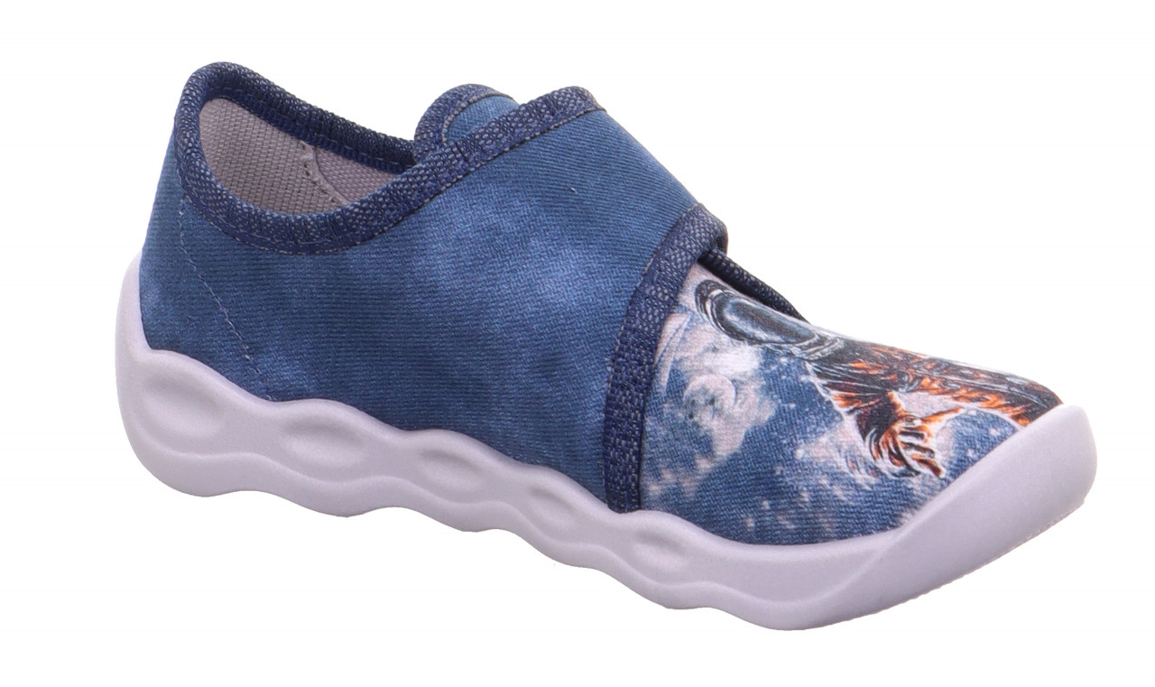 BUBBLE - Blau/Mehrfarbig Hausschuh mit Klettverschluss