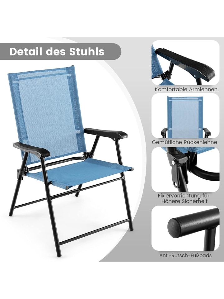 COSTWAY 2er Set Klappstühle in Blau günstig kaufen onesize