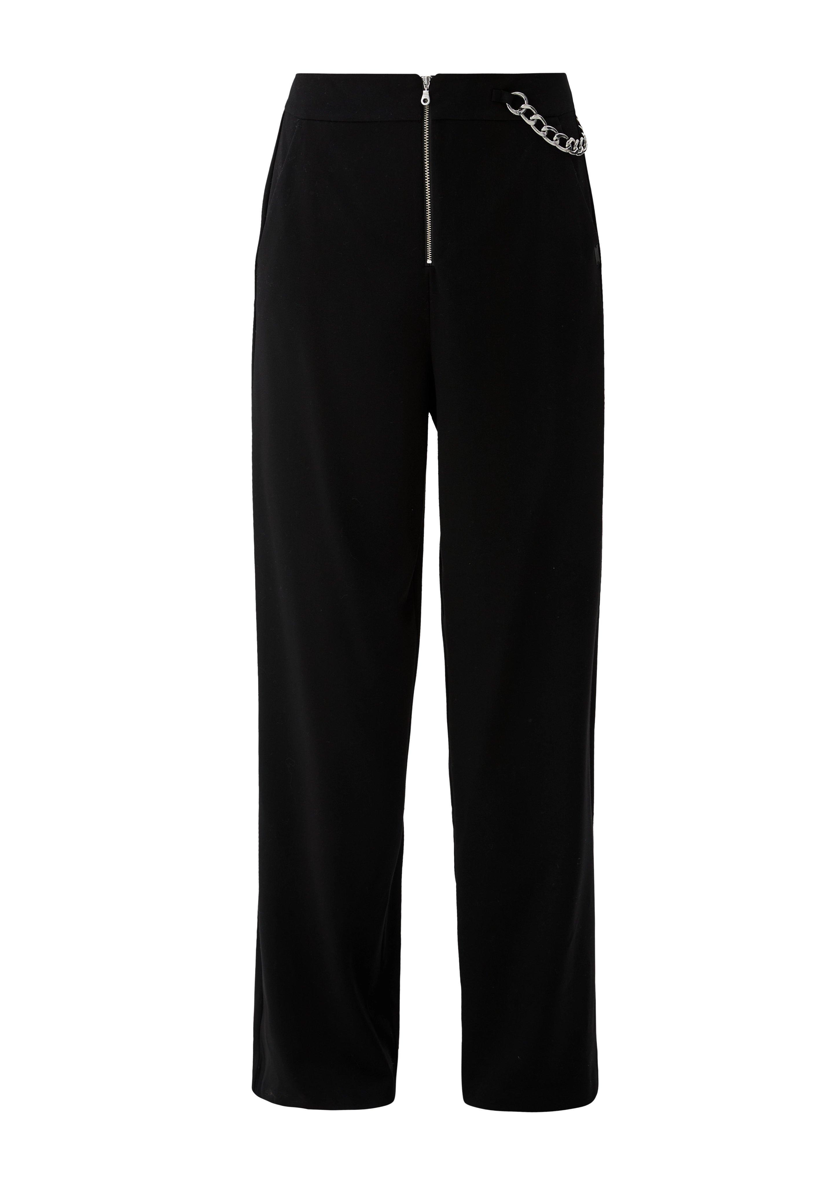Regular: Stoffhose mit Kettendetail  2125265-9999