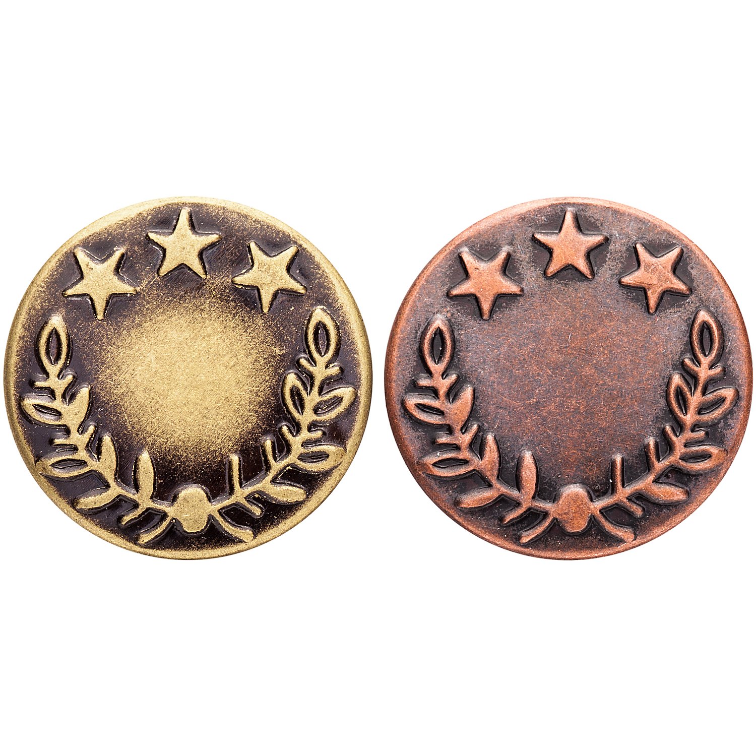 buttinette Jeansknöpfe, altbronze/altkupfer, Größe: 17 mm Ø, Inhalt: 20 Stück