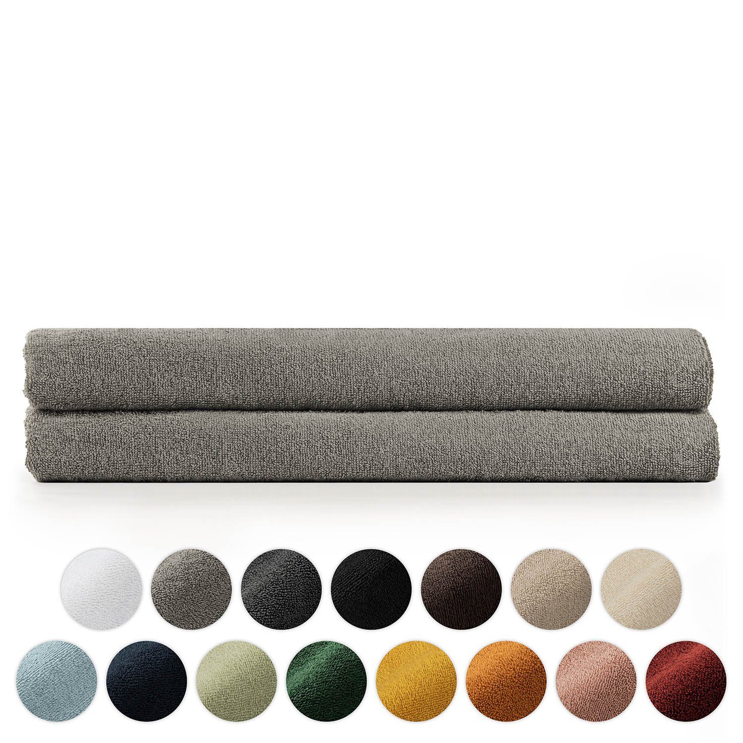 Blumtal Badetücher Premium weiche Frottier 2er Handtücher Set mit Aufhängschlaufen, Frottee (2-St), Baumwolle Oeko-TEX Zertifiziert, saugstark - Saunatuch, Strandhandtuch