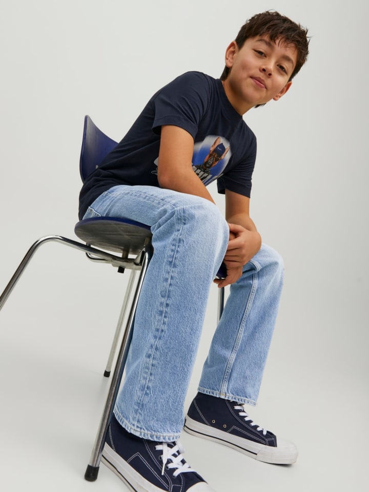 JACK & JONES Junior Jeans JJICHRIS relaxed fit in blue denim günstig kaufen