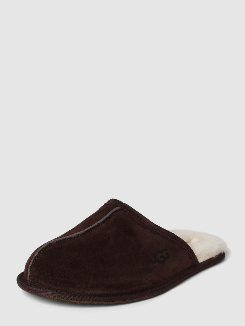 Hausschuhe aus Leder Modell 'SCUFF' in dunkelbraun