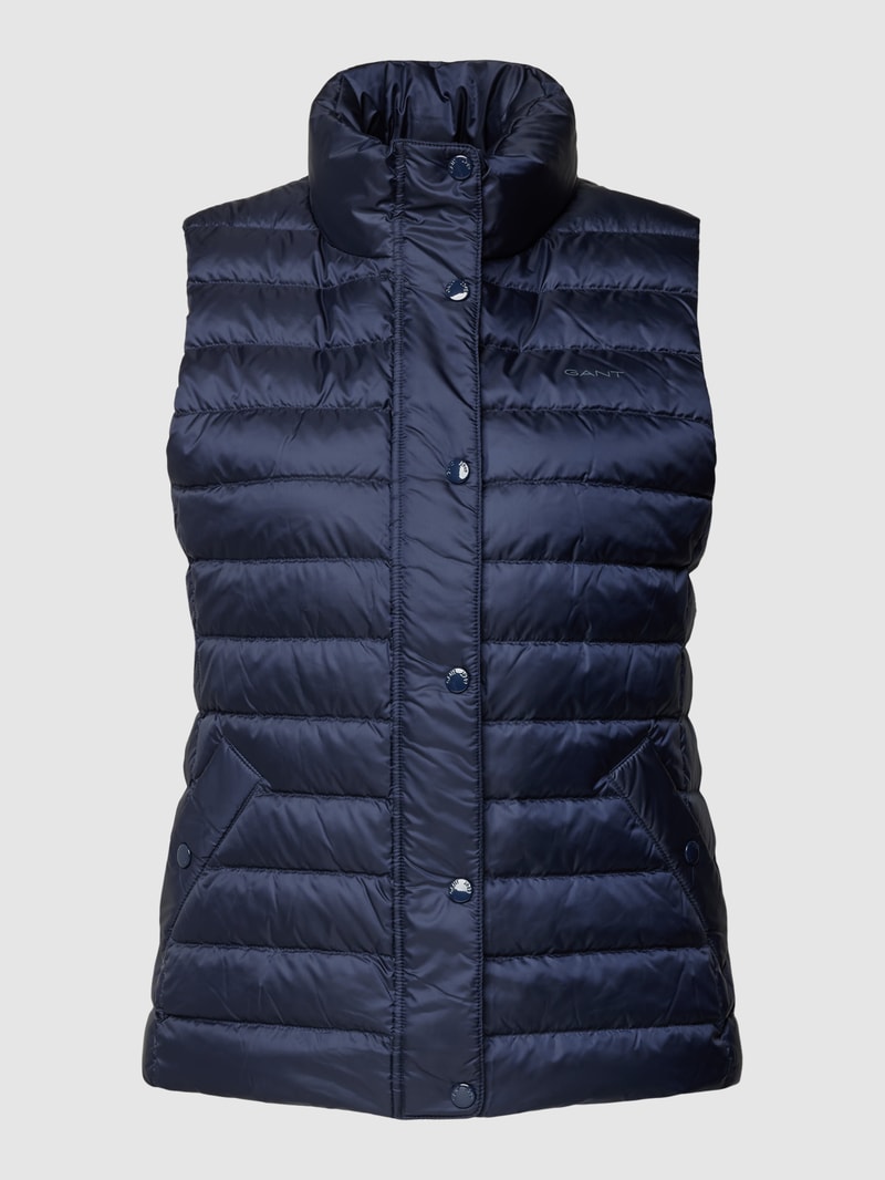 Steppweste mit Label-Detail in marineblau