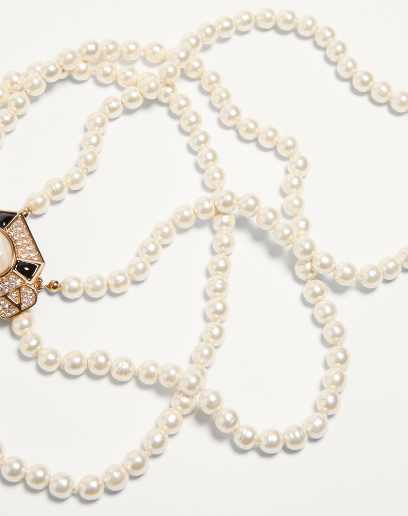 Colar Pas Plus em metal, esmalte, resina, pérolas e cristais Swarovski®
