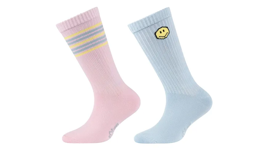 s.Oliver Kinder Socken Silky Sustainable Mini Motif 2er Pack rosa, blau