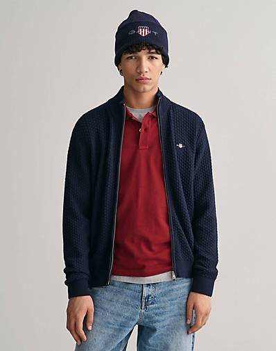 GANT Herren Strickjacke TEXTURE aus Bio-Baumwolle