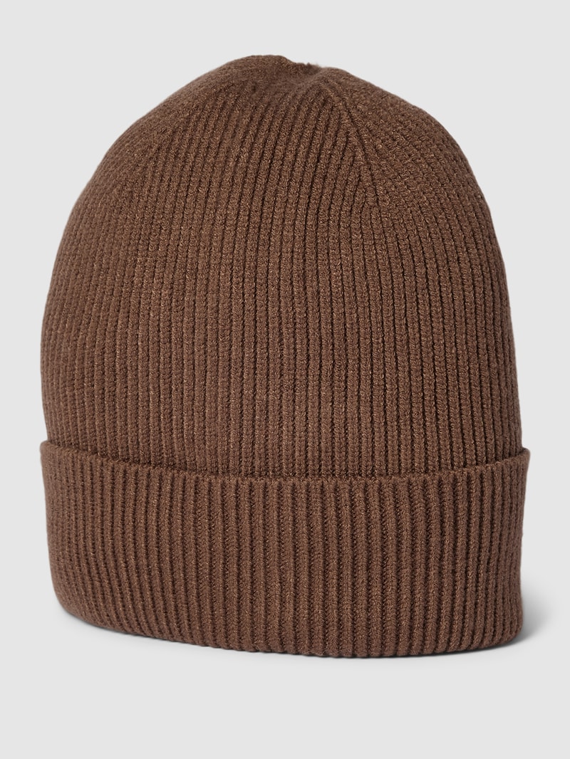 Beanie mit breitem Umschlag Modell 'ZENNA' in dunkelgrün