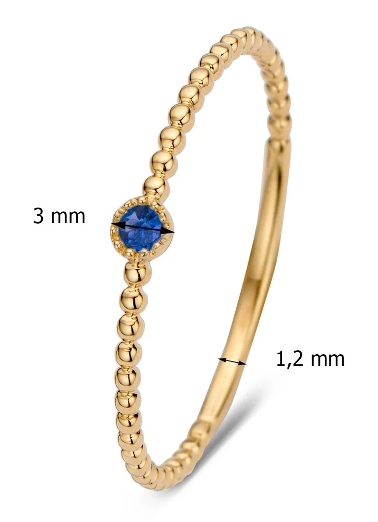 Inel Joy din aur galben cu diamant și safir albastru de 0,05 carate
