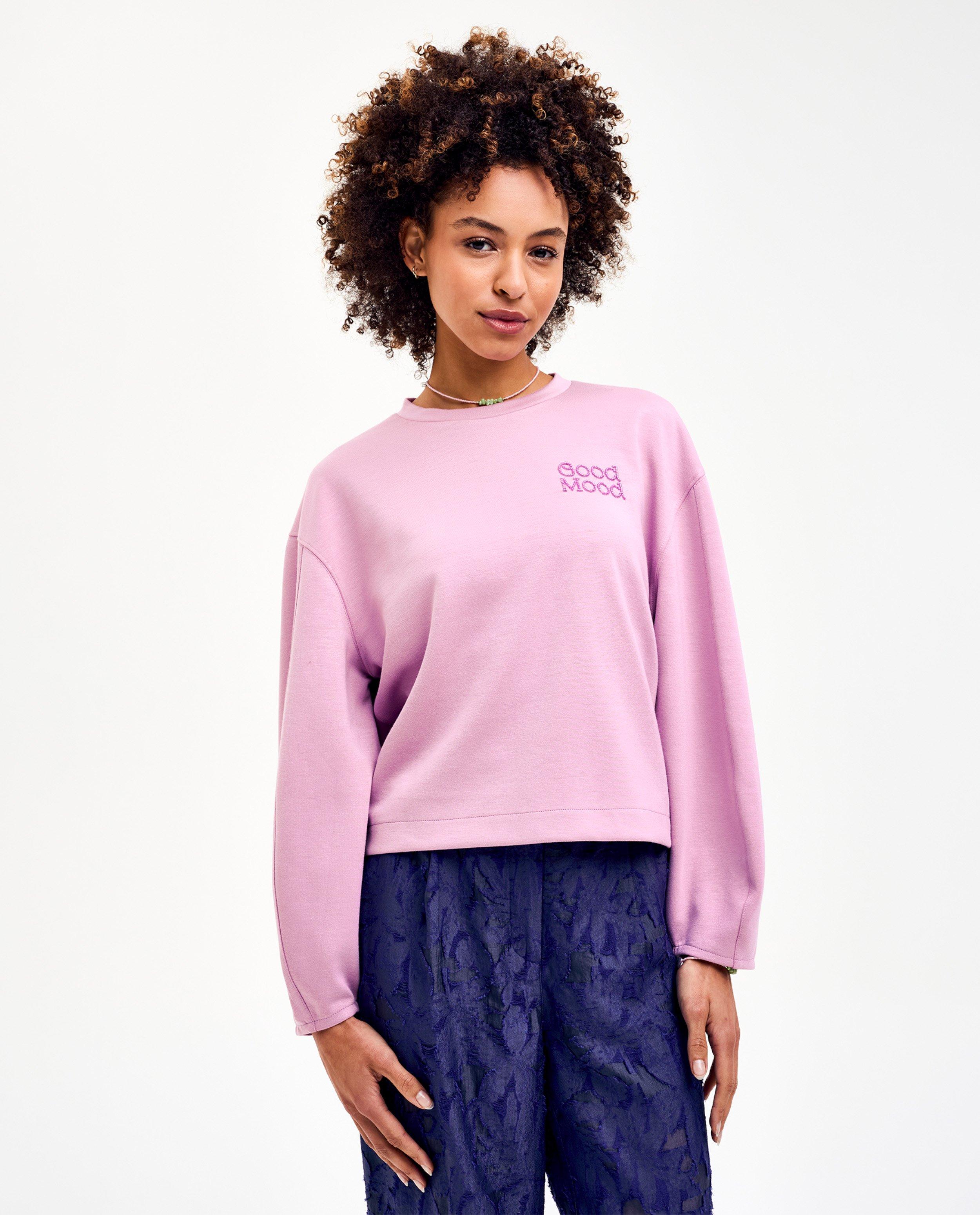CKS női pulóver világos rózsaszín felirattal