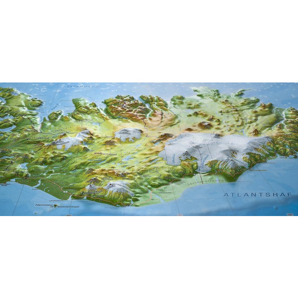 Relief Island klein 1:500.000 - Karte
