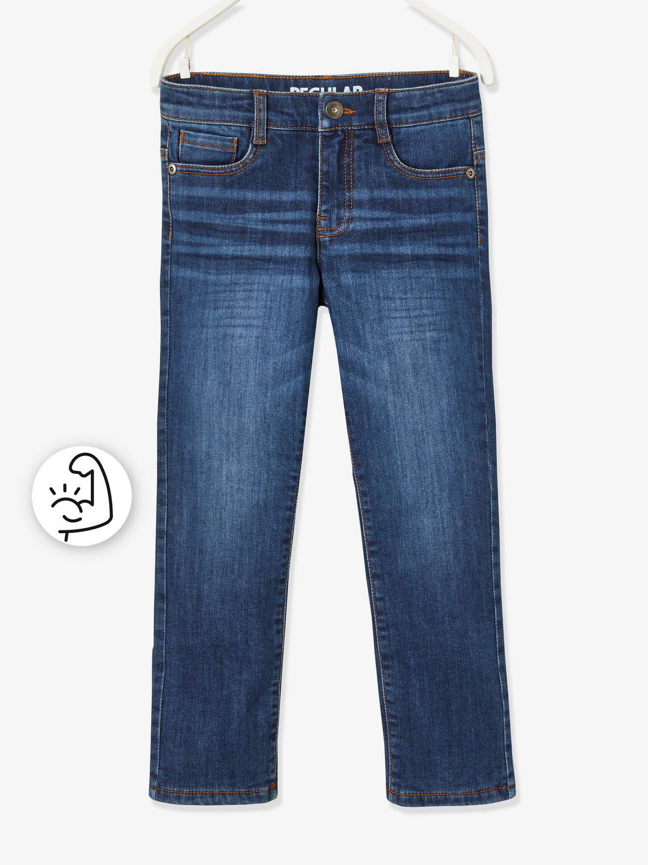 Jean droit indestructible doublé polaire garçon denim brut