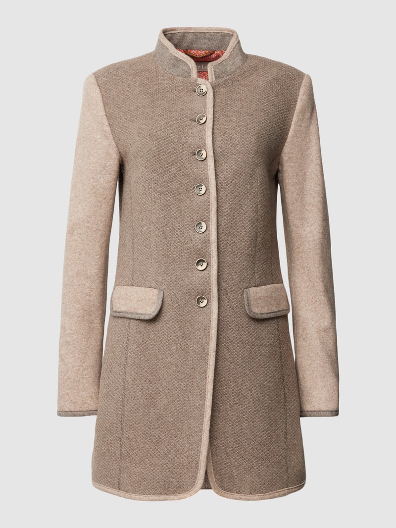 Longblazer mit Pattentaschen in taupe