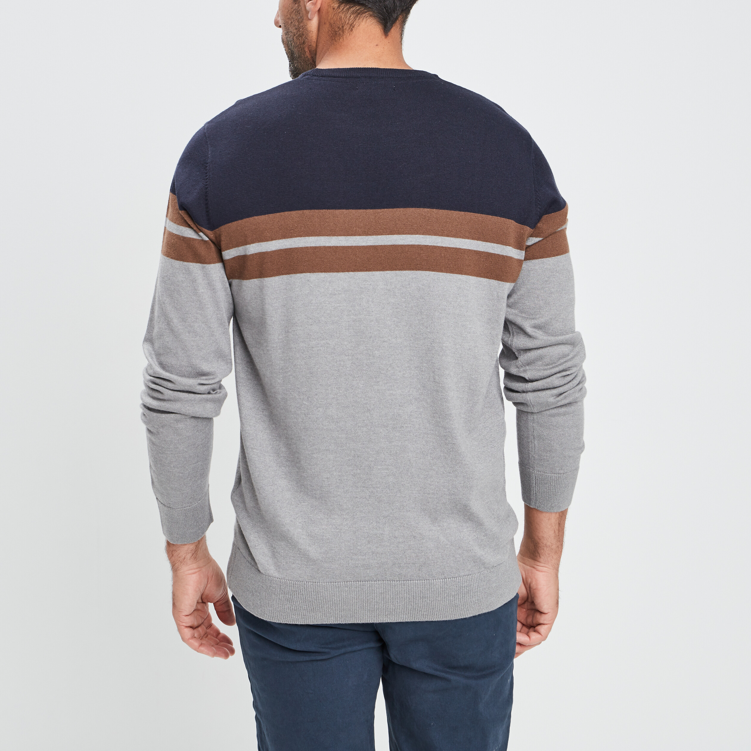 Pull manches longues gris homme | La Halle
