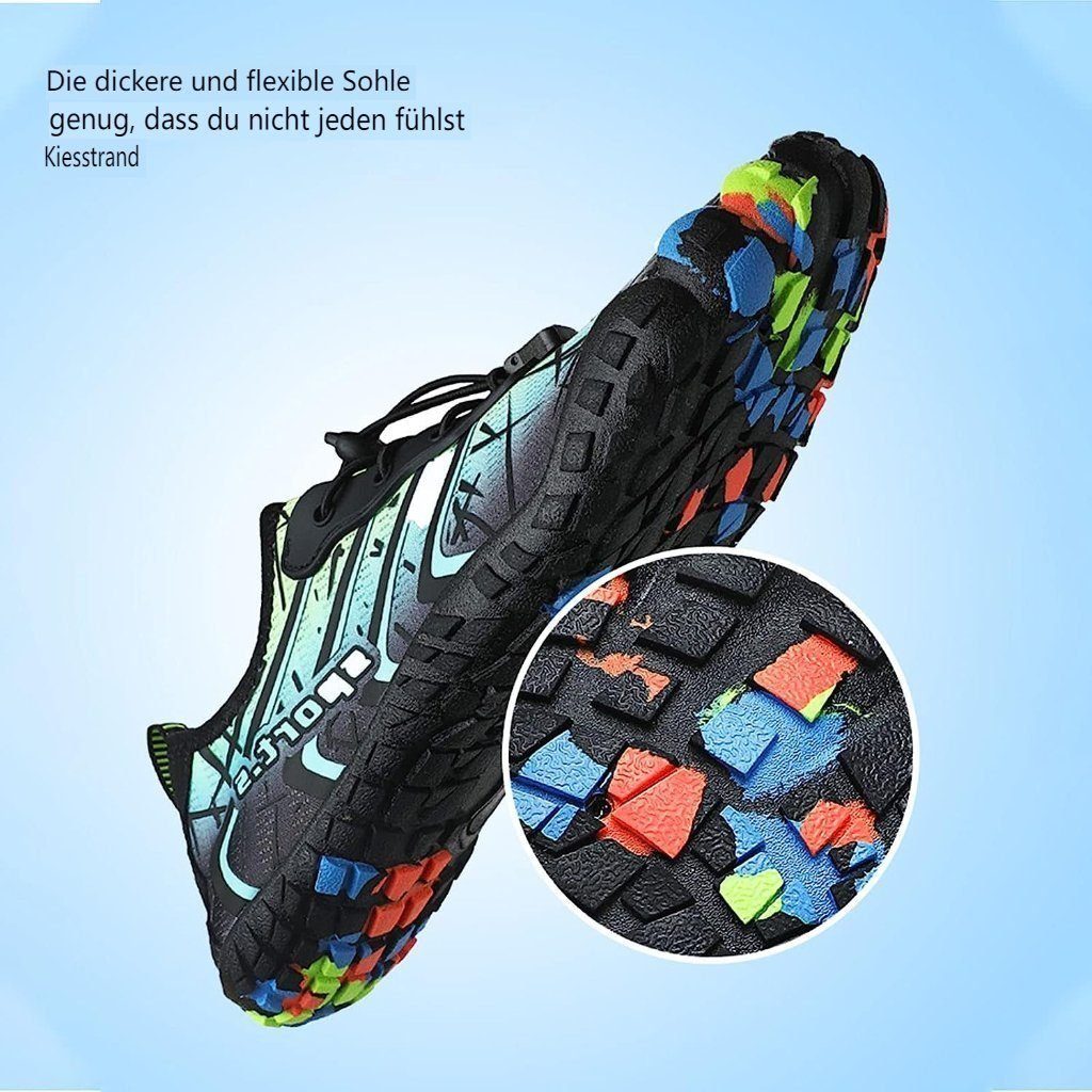 YYV Badeschuhe Damen Herren Strandschuhe Schnell Trocknend Wasserschuhe Wasserschuh (Fitnessstudio Traillauf Wandern Gr.35-46) Drainagelöcher Strand SchwimmschuheUnisex Barfußschuhe für Kajakfahren