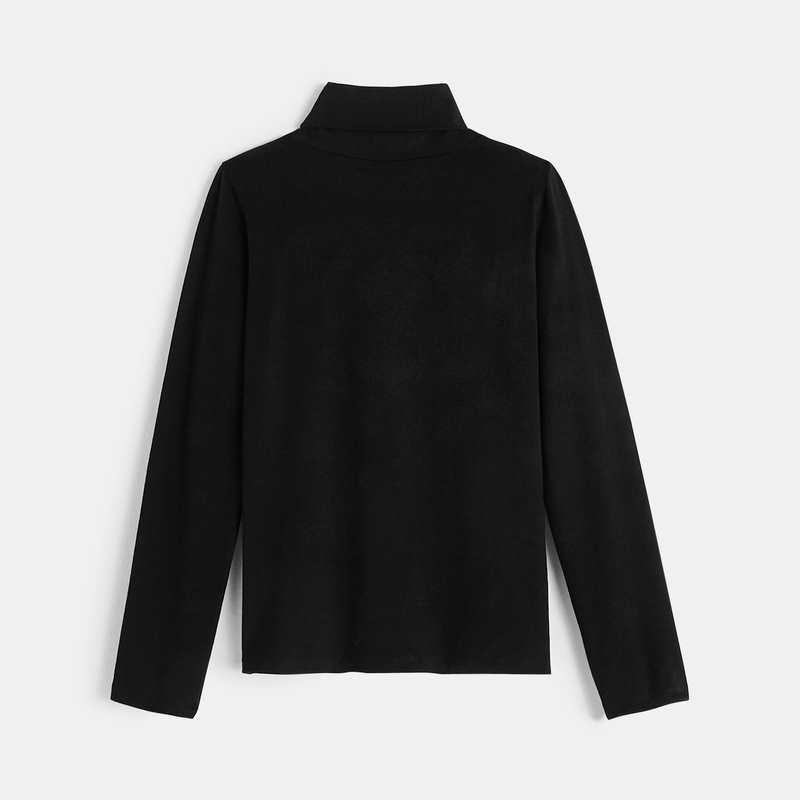 T-shirt col roulé noir fille