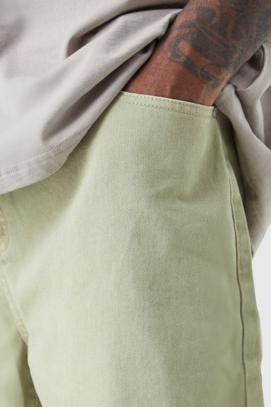 Plus Relaxed Rigid Overdyed Let Down Hem Jeans