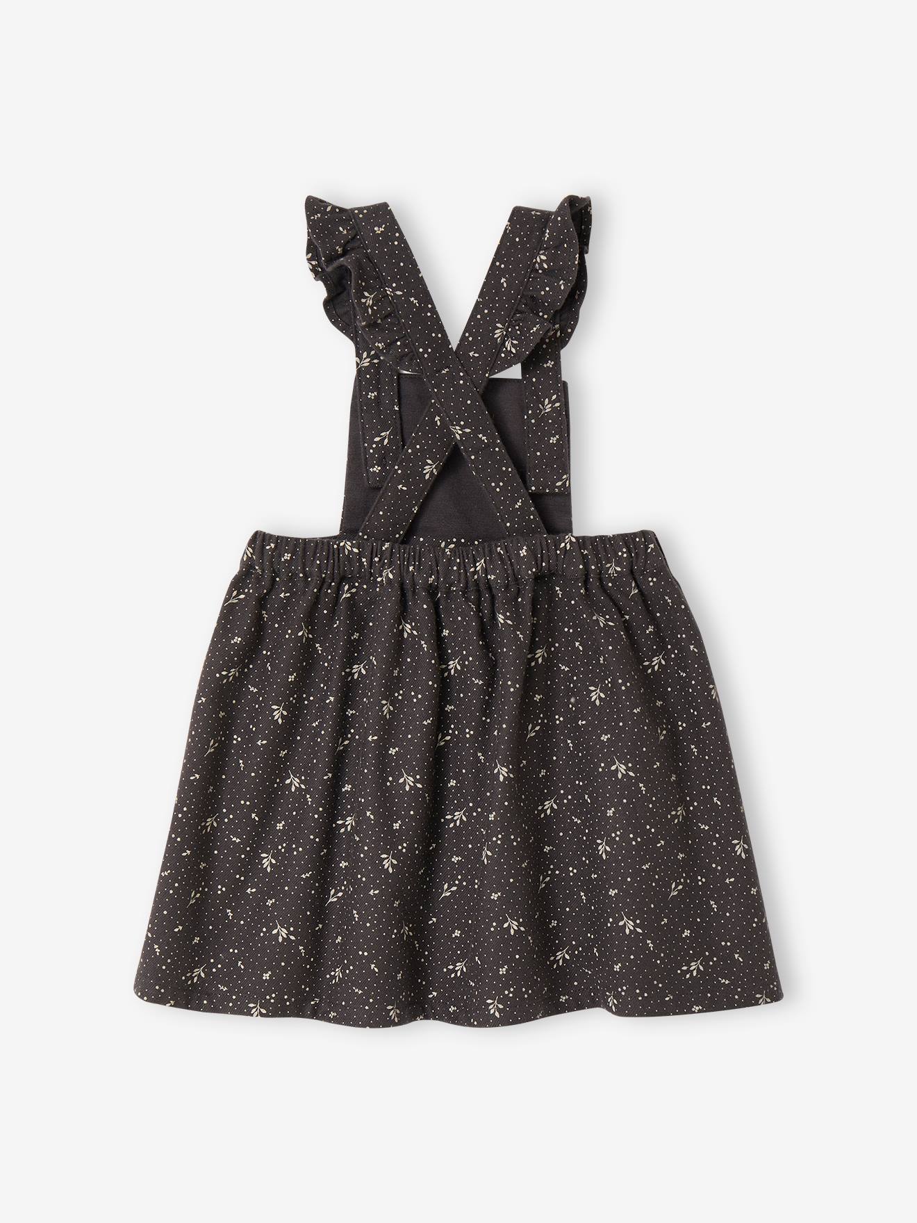 Robe-salopette en coton gratté bébé anthracite