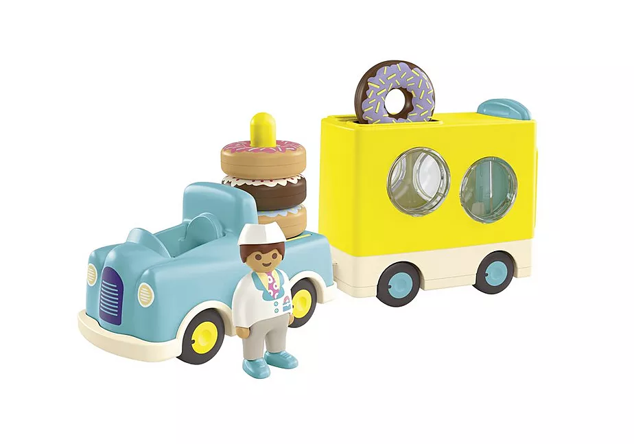 JUNIOR: Verr&uuml;ckter Donut Truck mit Stapel- und Sortierfunktion