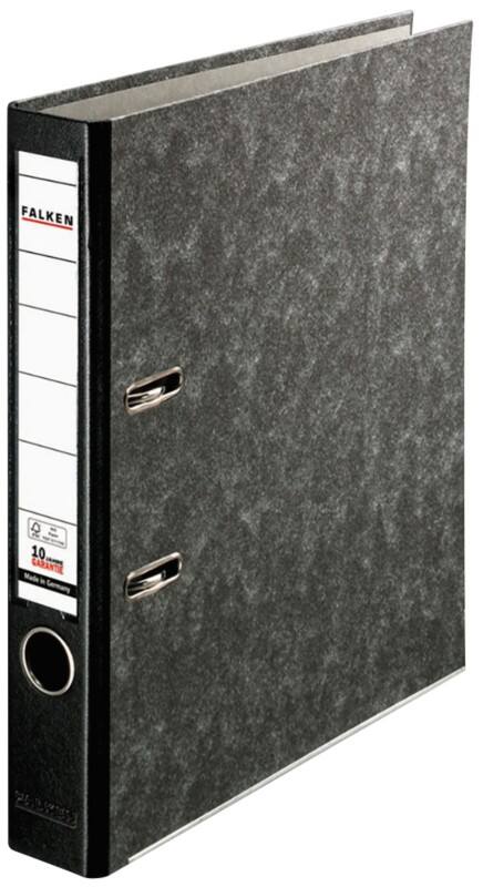 Falken Ordner DIN A4 50 mm Schwarz 2 Ringe 11286549 Pappkarton, PP (Polypropylen) Wolkenmarmor