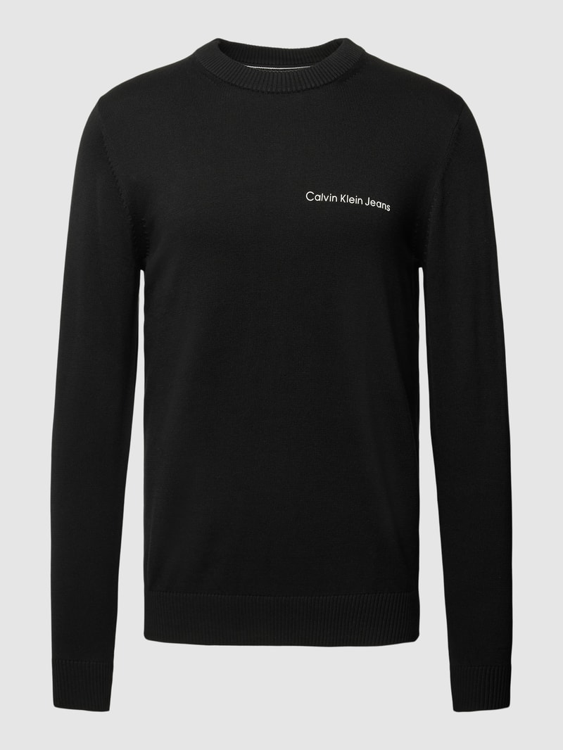 Strickpullover mit Label-Print Modell 'INSTITUTIONAL ESSENTIALS' in black