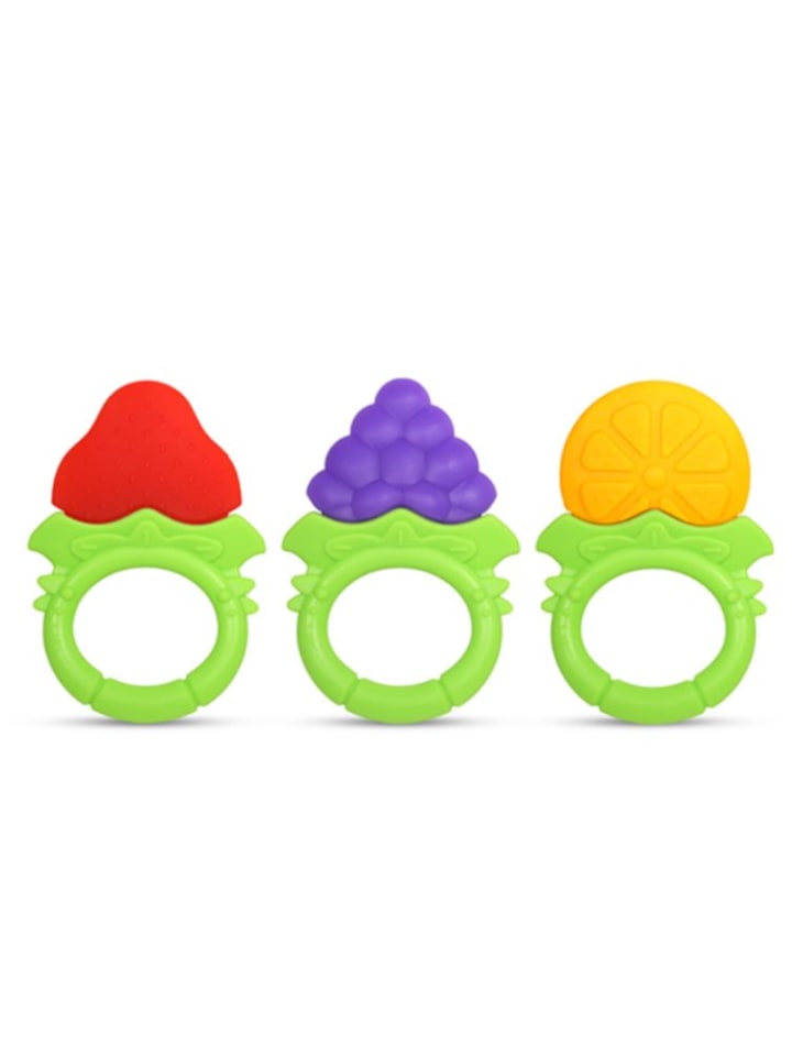 RaZbaby Beißringe für Babys - Früchte 3 Stück aus Silikon logopädisch 3M  günstig kaufen onesize