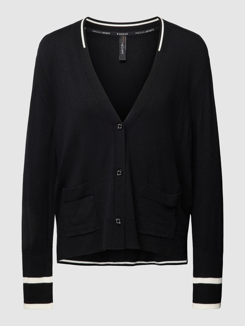 Strickjacke mit Kontraststreifen in black