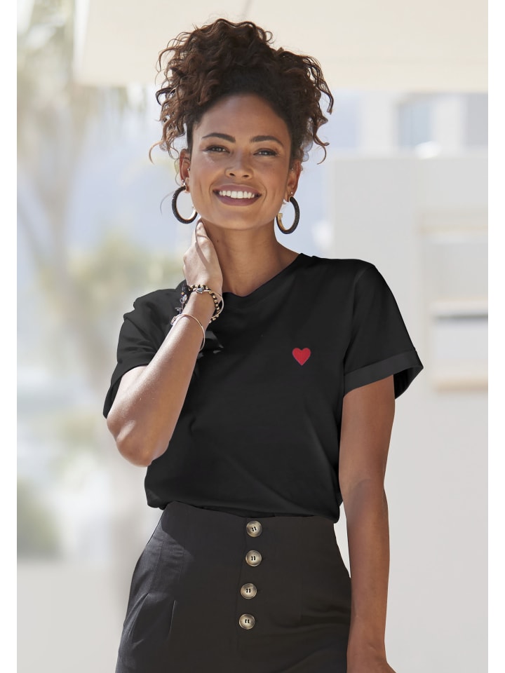LASCANA T-Shirt in schwarz günstig kaufen