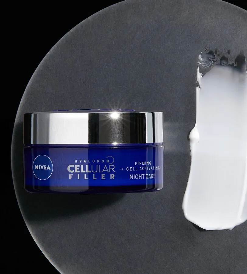 Nivea Hyaluron Cellular Filler noćna krema protiv bora za vidljivo učvršćivanje kože