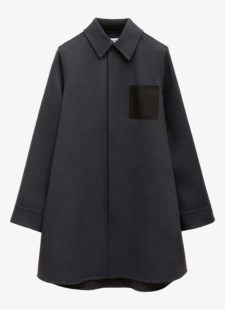 LOEWE Trapeze coat in cashmere blend with breast pocket