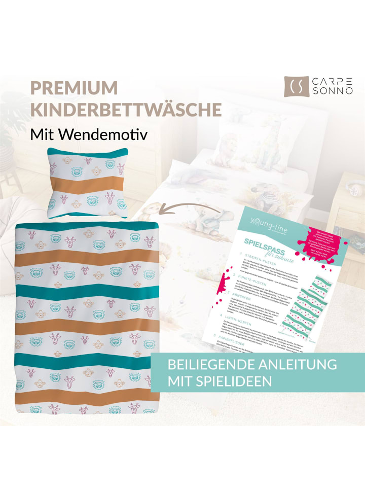 Carpe Sonno Kinderbettwäsche 135x200 Jungen Mädchen Tiere in Rosa günstig kaufen 135 x 200   80 x 80 cm