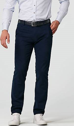 MEYER Chino-Hose Super-Stretch Check Pattern Chino