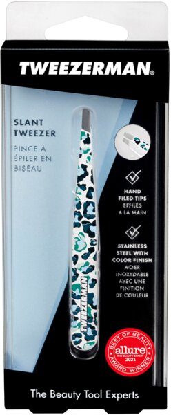 Tweezerman Pinzette Slant, schräg, geblistet - im Animal-Look Pinzette