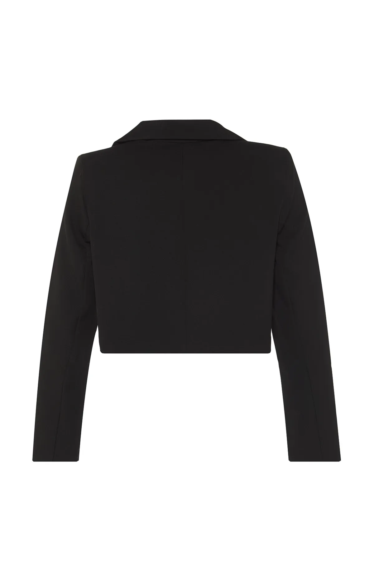 Trendyol Collection  Schwarze, kurze, gefütterte Blazerjacke aus Webstoff TWOAW22CE0086