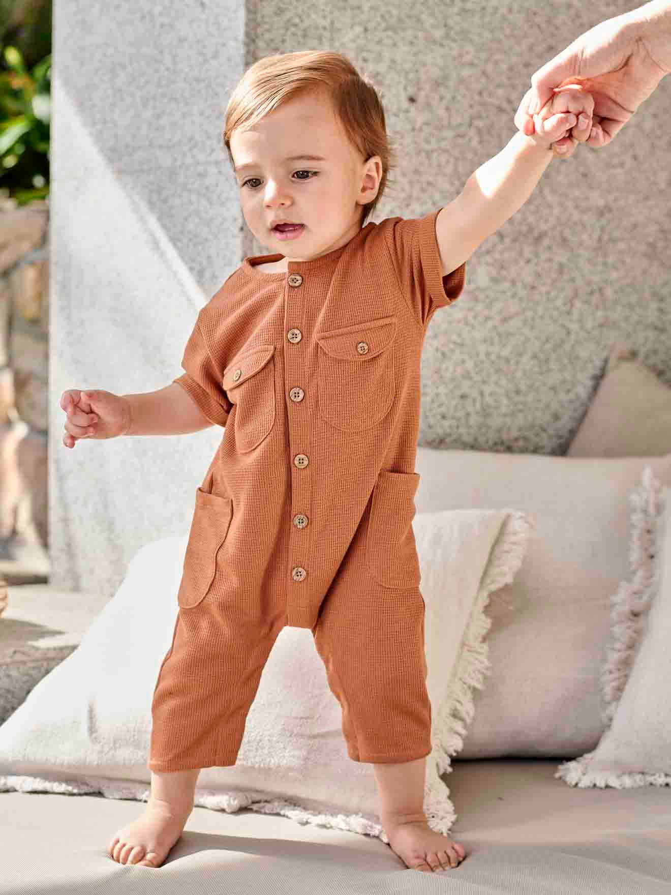 Vertbaudet Jungen Baby Overall Oeko-Tex - rost