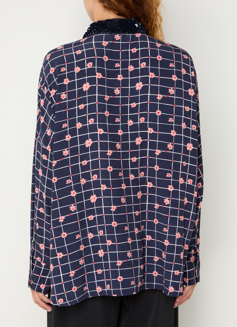 Essentiel Antwerp Get blouse with rhinestones and breast pocket