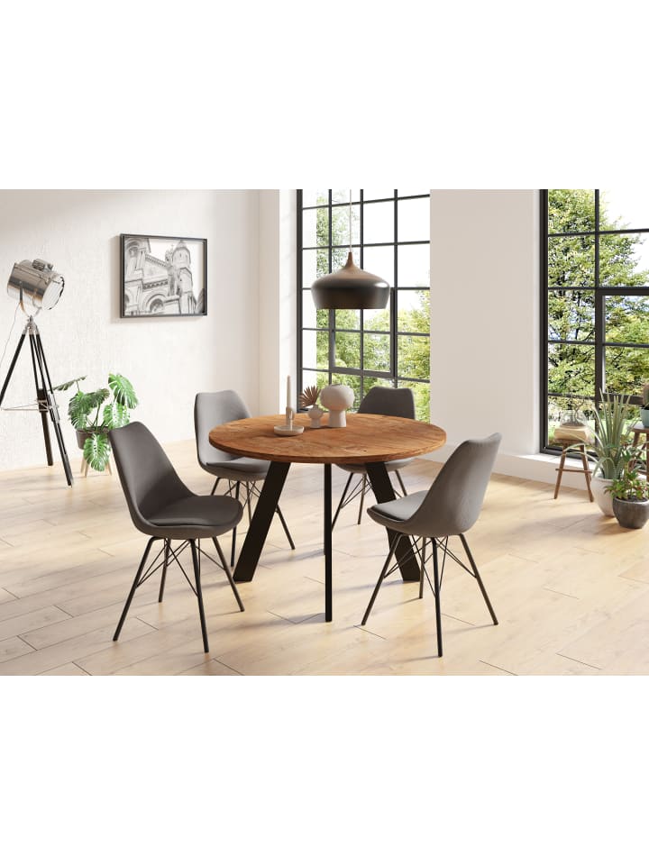 byLiving 2er-Set: Esszimmerstuhl Rica in Grau - 48,5 (B) x 55 (L) x 85 (H) cm günstig kaufen onesize