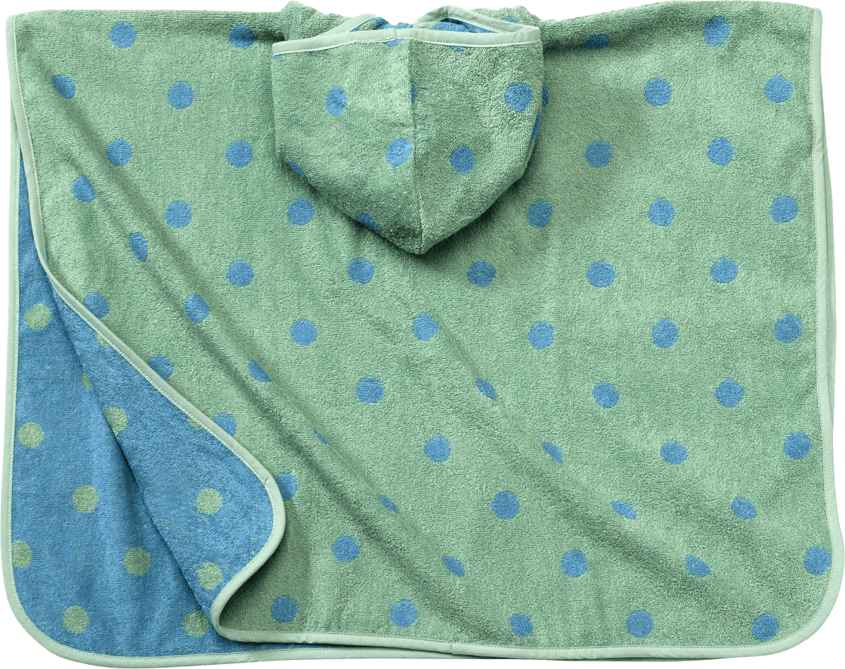 Badeponcho mit Punkten, grün & blau, 1 St