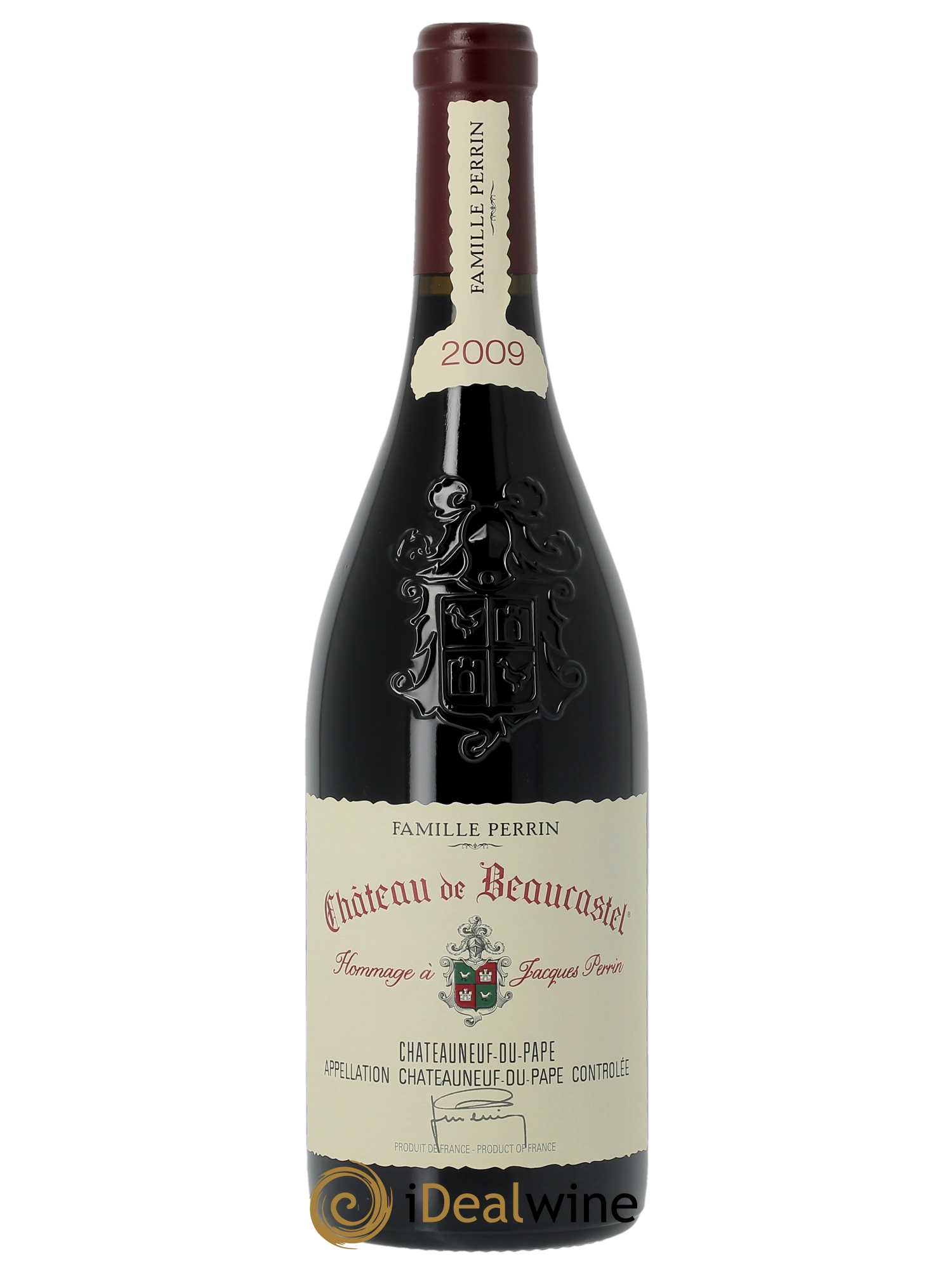 Châteauneuf-du-Pape Château de Château de Beaucastel Hommage à Jacques Perrin Famille Perrin (CBO à partir de 3 BTS) 2009 - Lot de 1 Bouteille