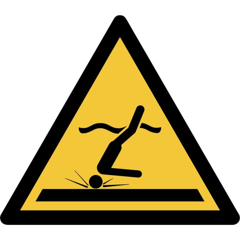 Djois Warnschild Warnung vor flachem Wasser Klebstoff, einschraubbar PP (Polypropylen) 30 (B) x 0,14 (H) cm 3 Stück