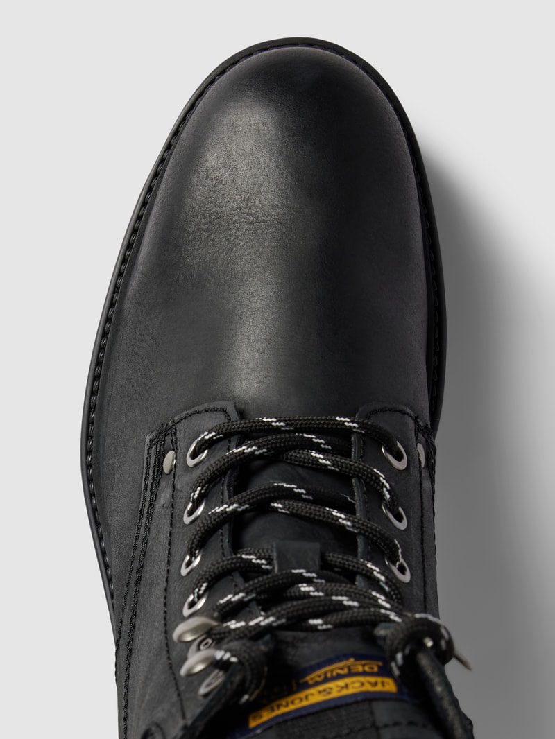 Boots aus Leder in schwarz
