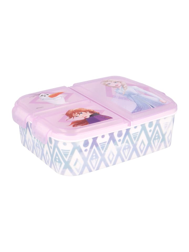 Disney Frozen Anna und Elsa Kinder Premium Lunchbox Brotdose mit 3 Fächern in Rosa günstig kaufen onesize