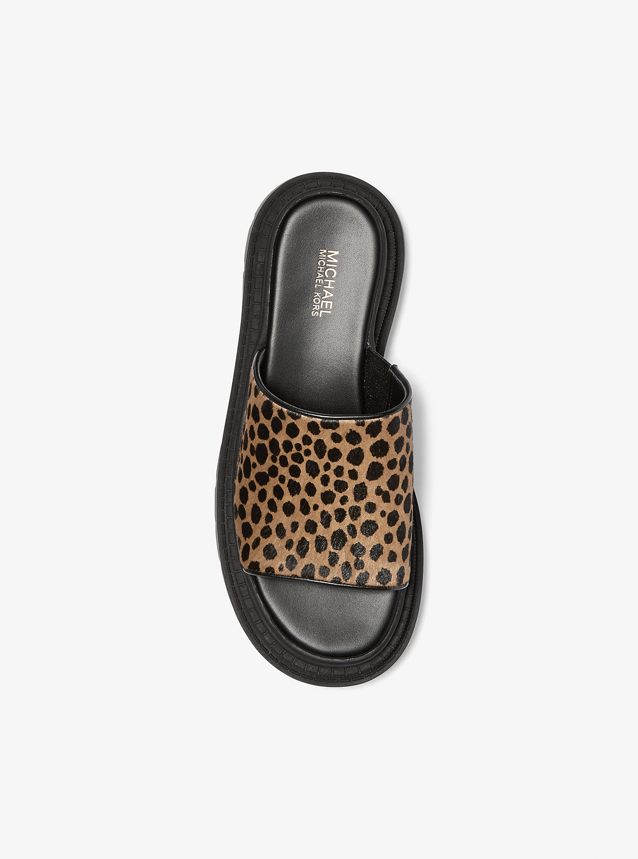 Kendra Cheetah Print Calf Hair Platform Slide Sandal - HUSK MULTI