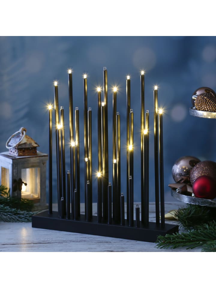 MARELIDA LED Fensterleuchter Herz Stern wählbares Leuchtmotiv H: 35cm in schwarz günstig kaufen onesize