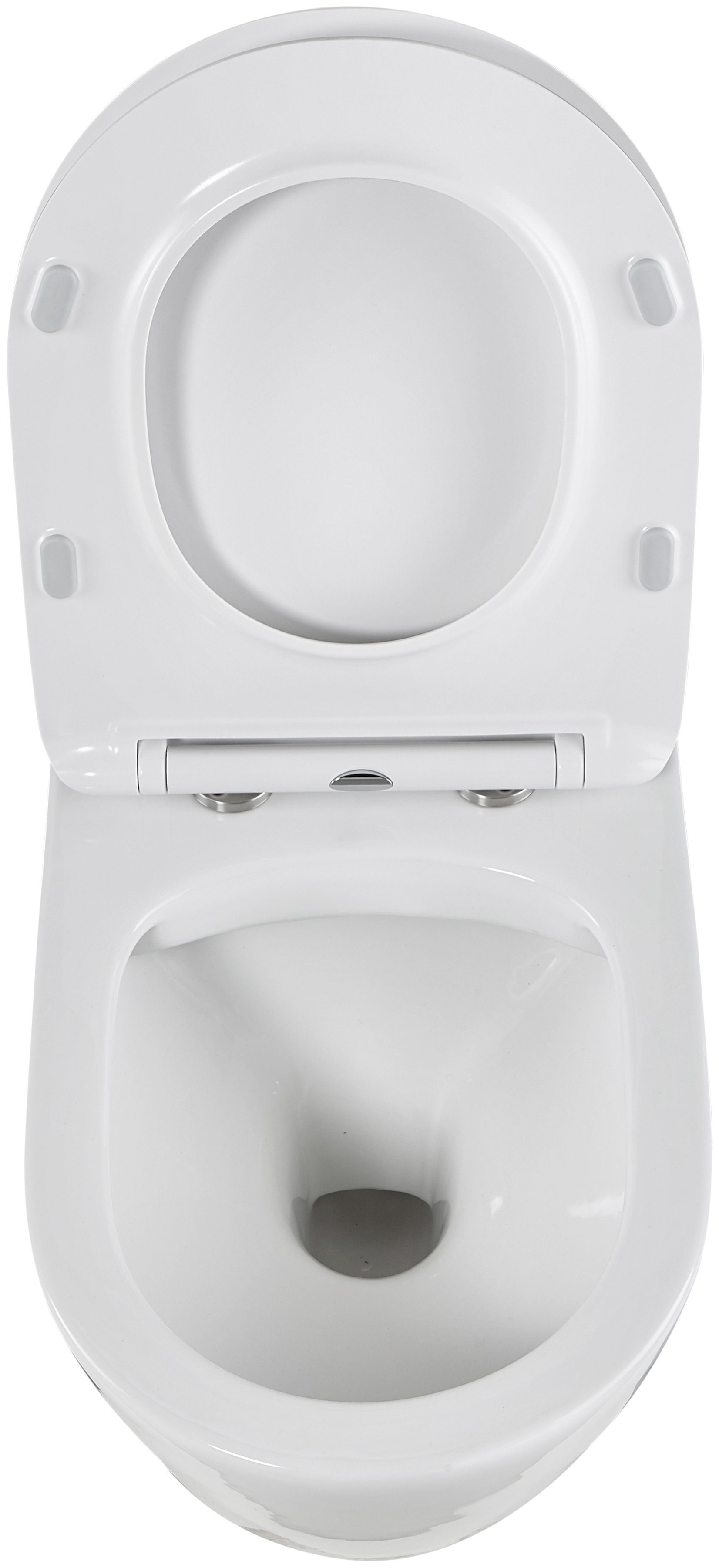 welltime Tiefspül-WC Vigo, wandhängend, Abgang waagerecht, spülrandlose Toilette aus Sanitärkeramik, inkl. WC-Sitz mit Softclose