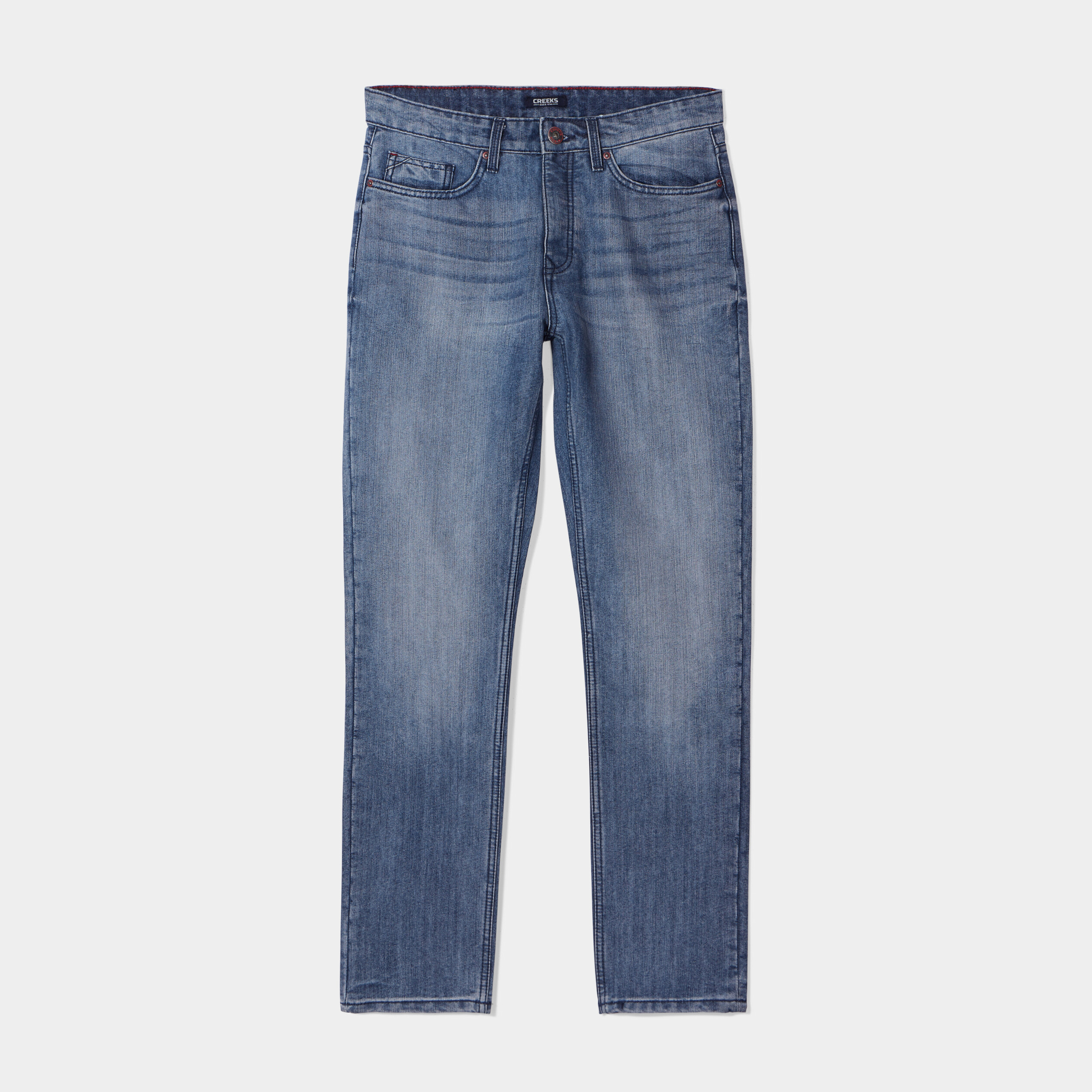 Jeans straight 5 poches Creeks denim bleach homme | La Halle